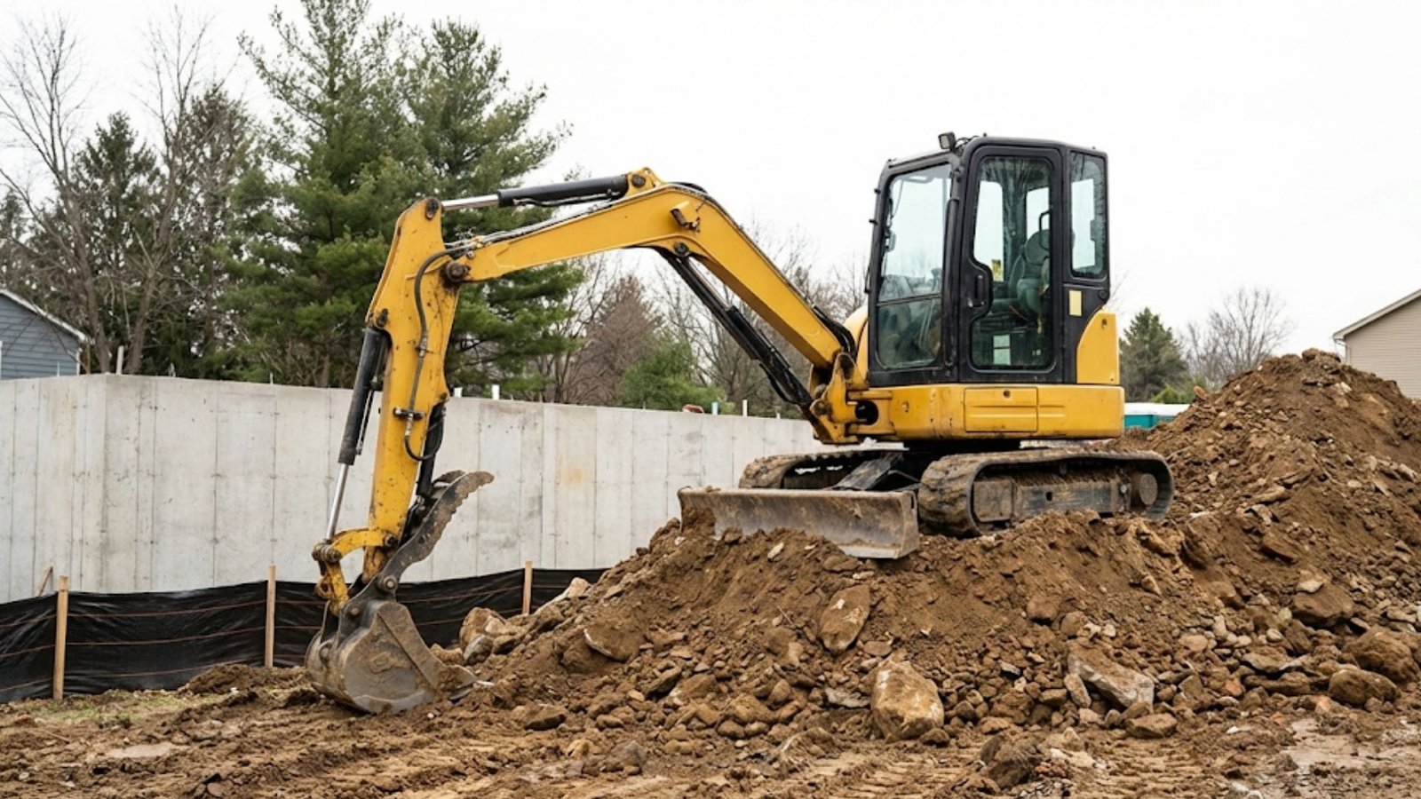 Professional excavator performing residential site excavation in Connecticut